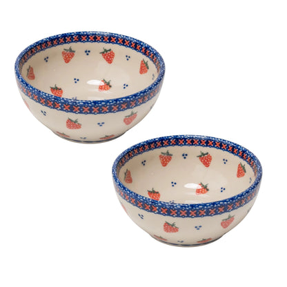 Set of 2 Strawberry Cereal Bowls Red