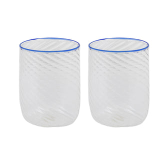 Set of 2 Handblown Murano Tumblers Blue