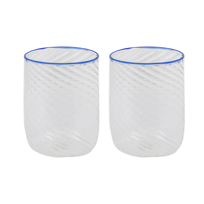 Set of 2 Handblown Murano Tumblers Blue