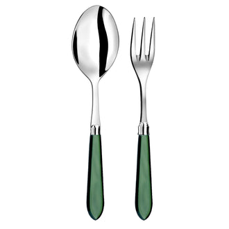 Serving Fork and Spoon Green