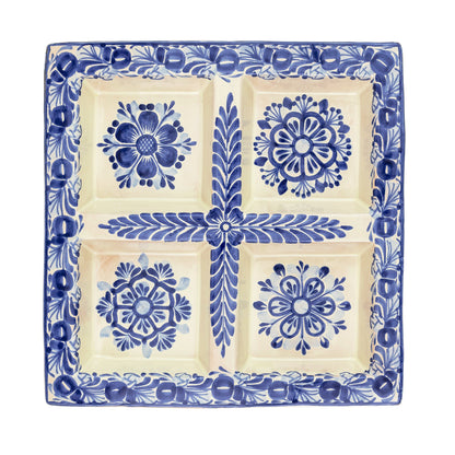 entertaining dish blue white mexico