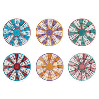 Sunbeam Dessert Plates Set of 6 Multicoloured