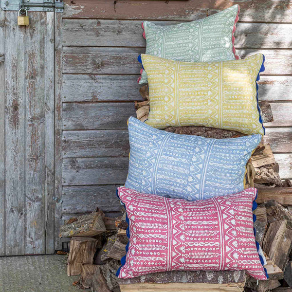 abingdon patterned cushion in four colourways
