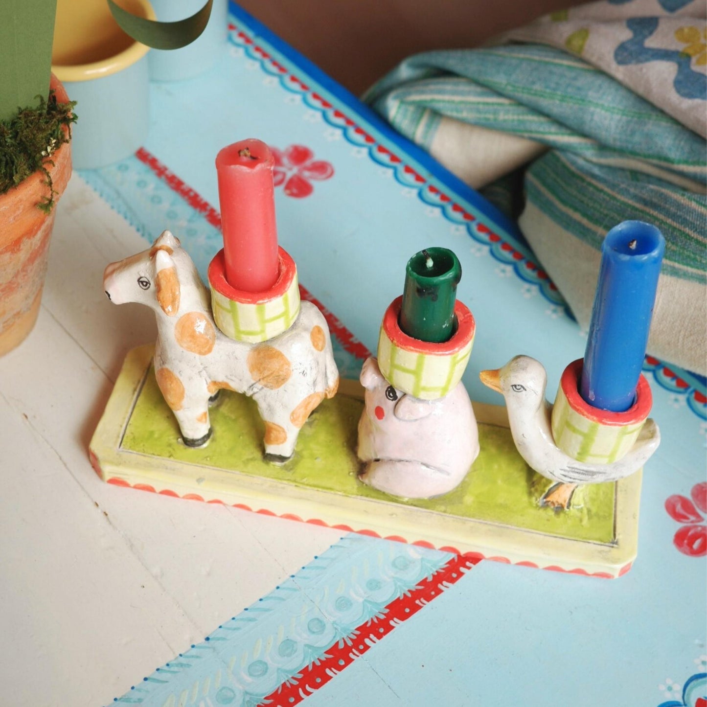 The Cow, Pig and Duck Candleholder