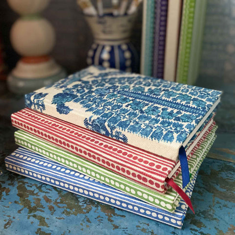 A5 Fabric Bound Notebook Anoushka Blue