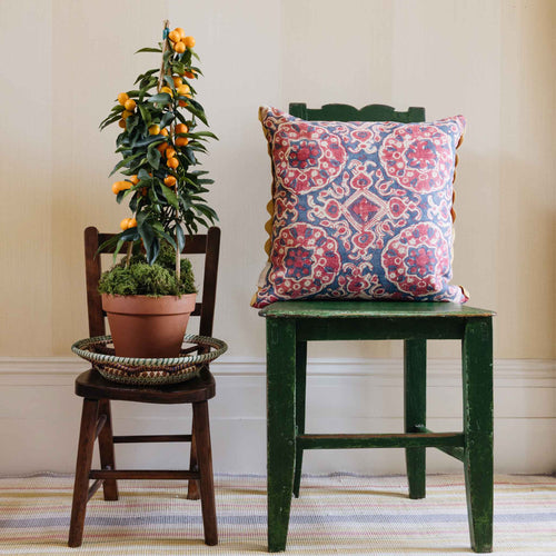 ashcombe square cushion red blue