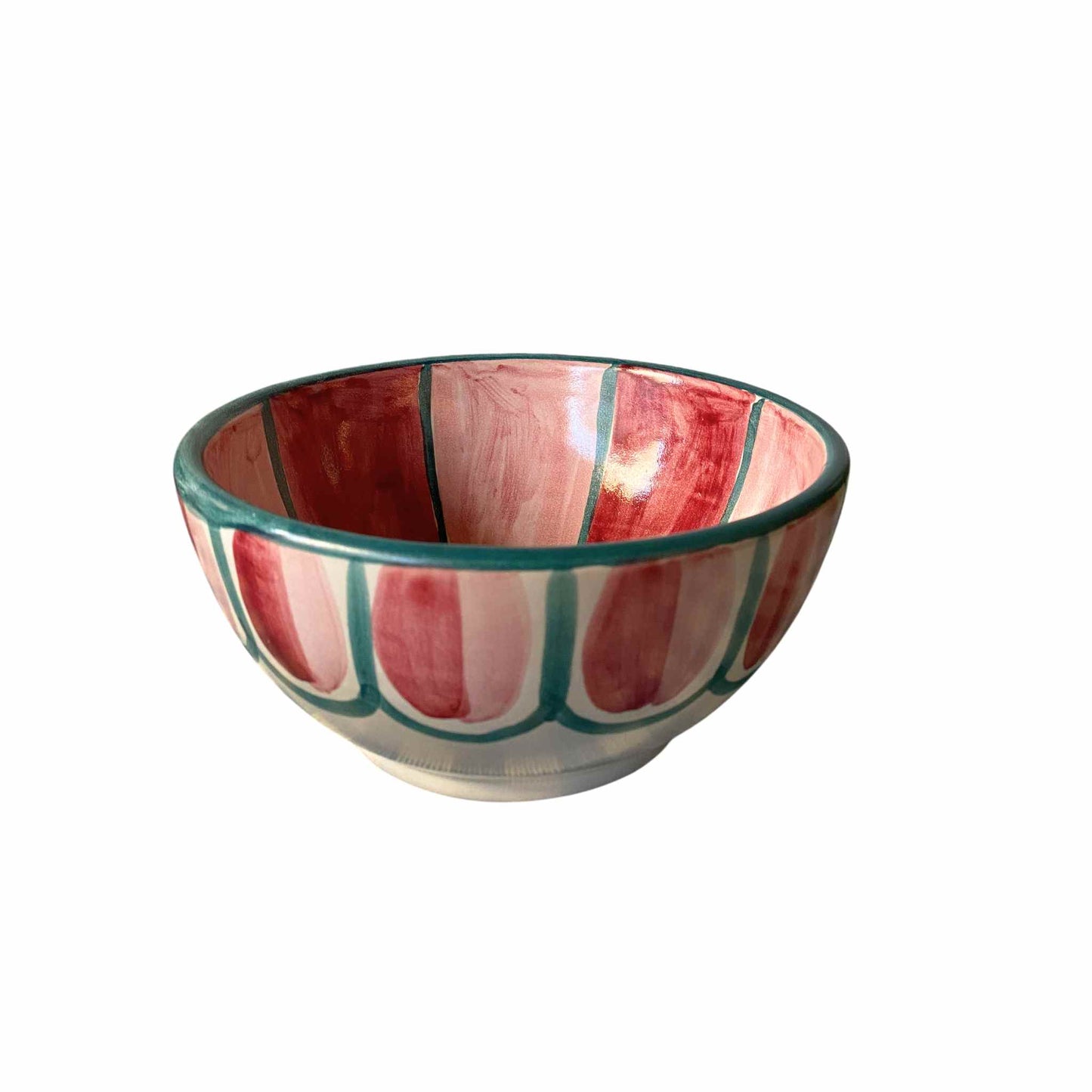 Striped Cereal Bowl Pink Green