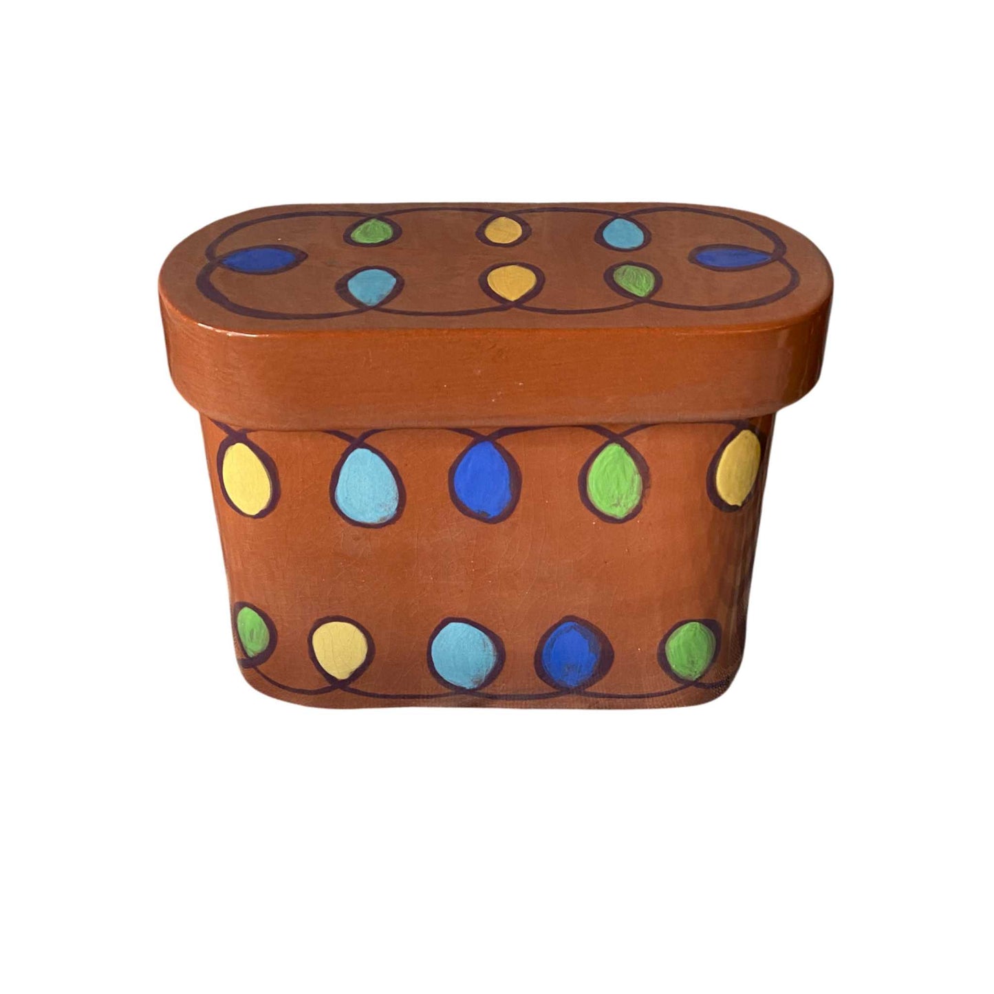 Guatemalan Ceramic Box Brown Multi - Small