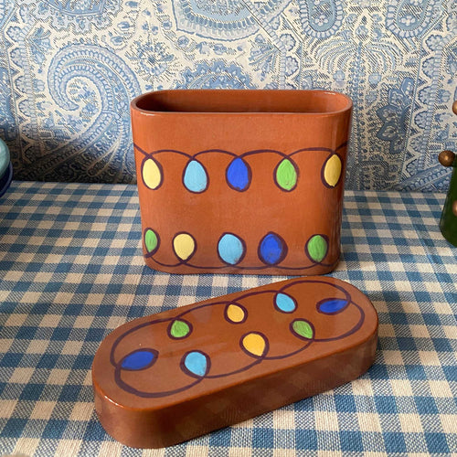 Guatemalan Ceramic Box Brown Multi - Small