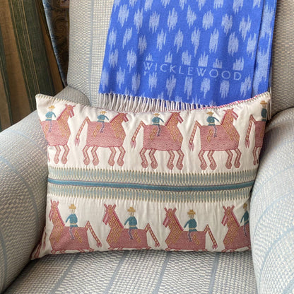 Caballo Small Oblong Cushion Red Blue