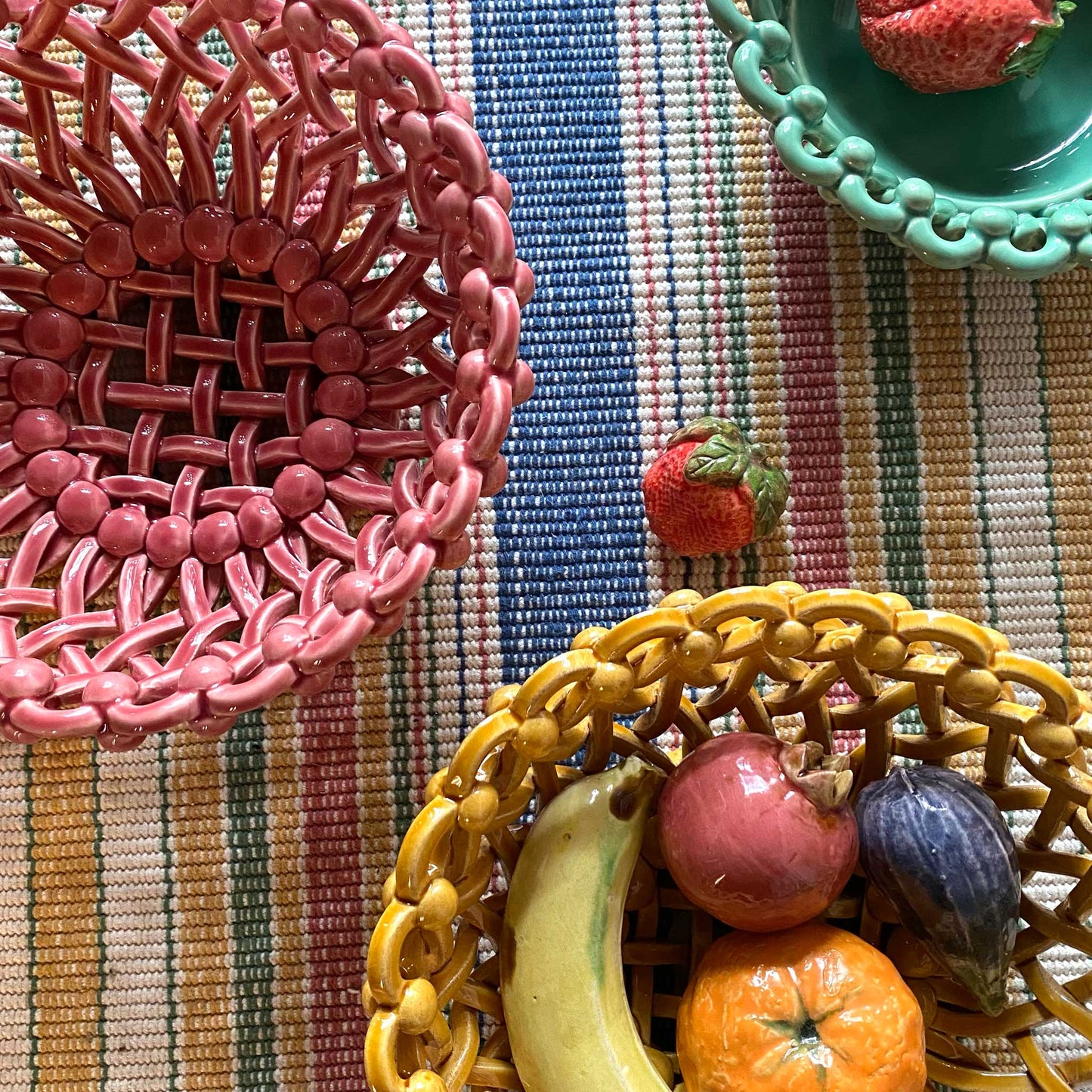 pink ceramic basket 