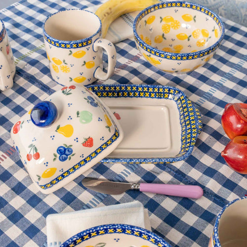 ceramic butter dish fruits
