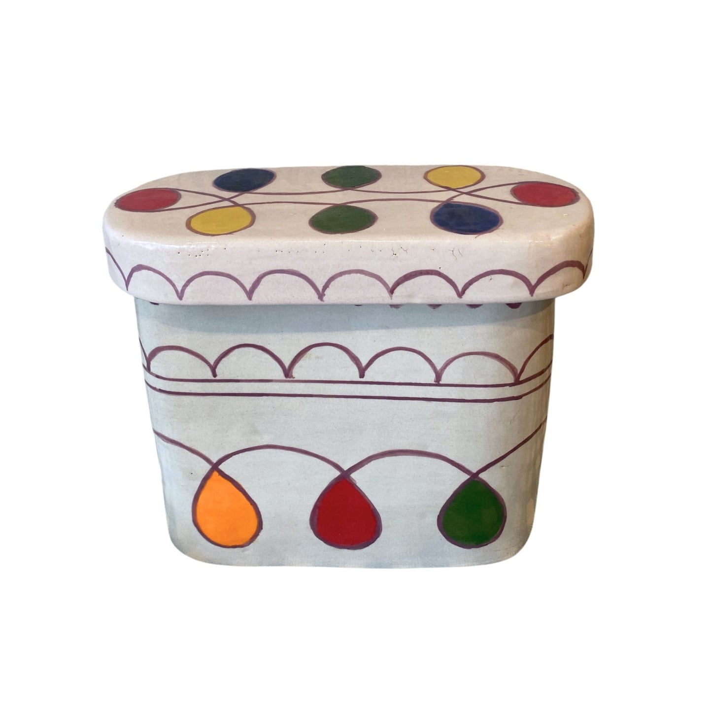 Guatemalan Ceramic Box White Multi