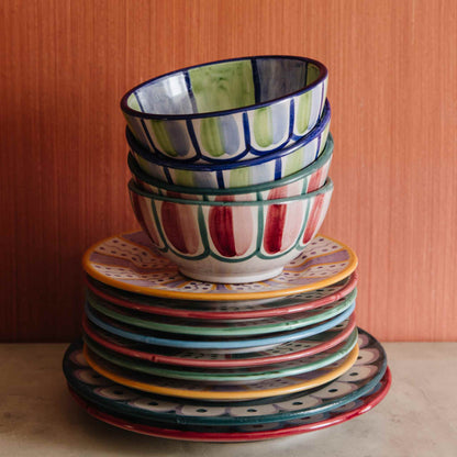 Striped Ceral Bowl Blue Green I