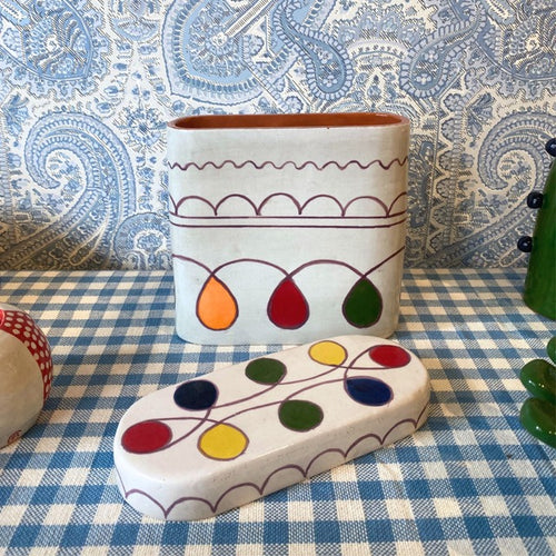 Guatemalan Ceramic Box White Multi