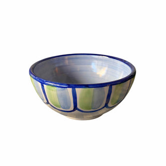 Striped Cereal Bowl Blue Green II