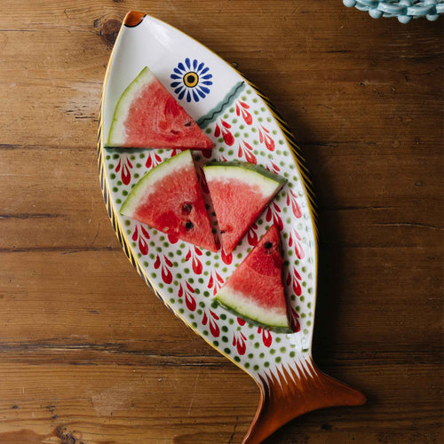 Large Fish Platter Red Green