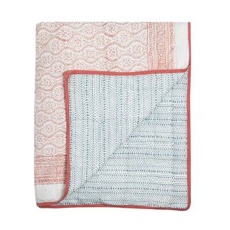 Single Floral Star Quilt Pink Blue