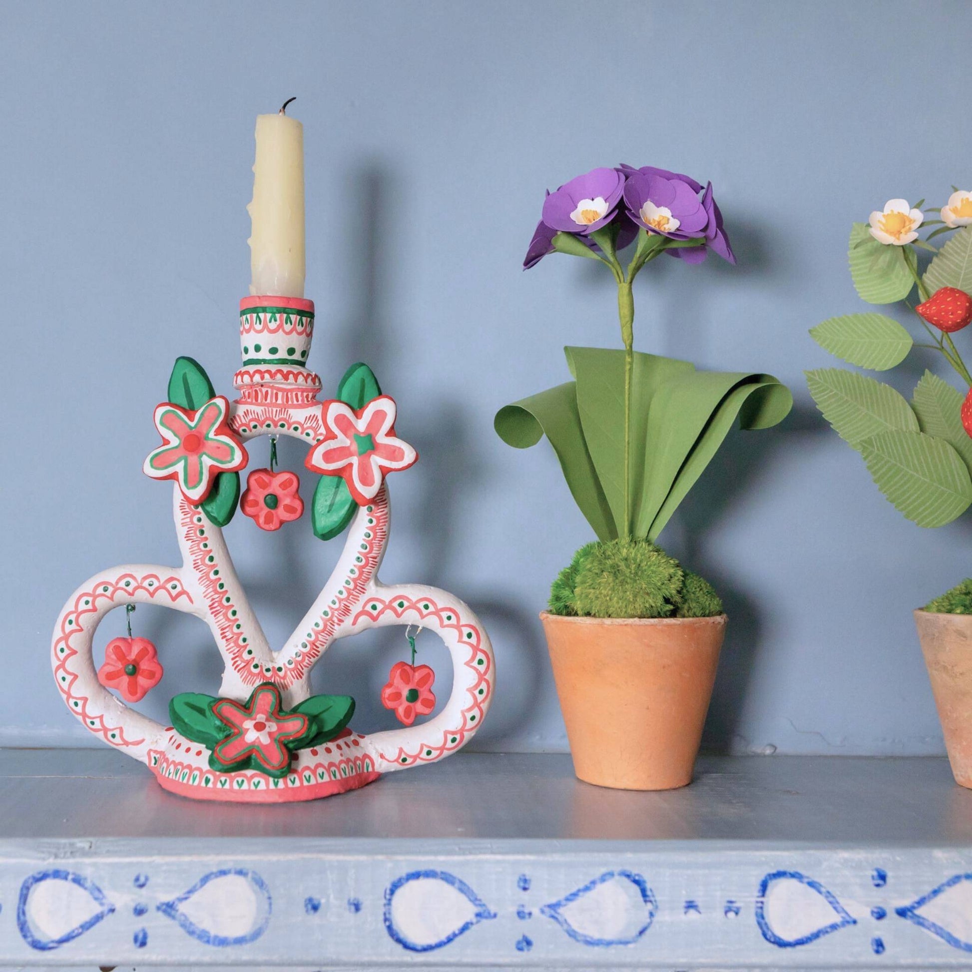 flores candleholder auricula paper flower