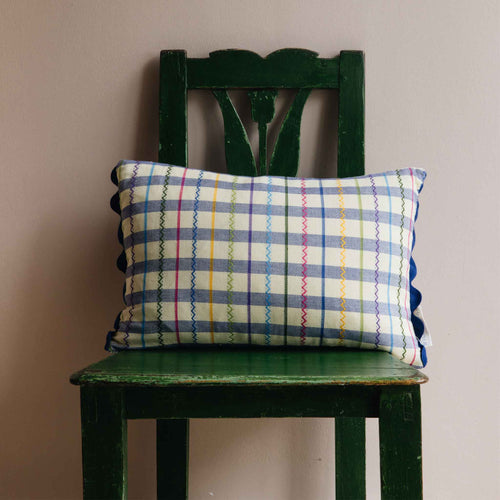 ginny oblong cushion blue handwoven guatemala