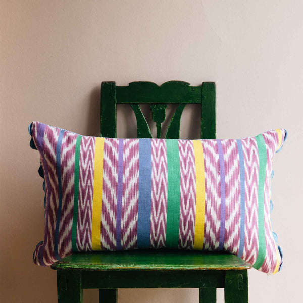 gloria striped guatemalan cushion lilac