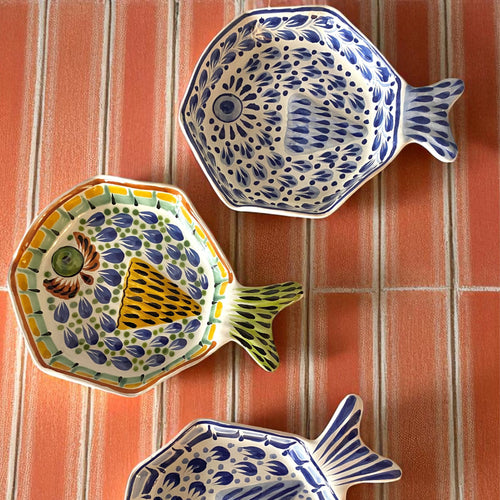 Fish Shaped Dish Blue White I