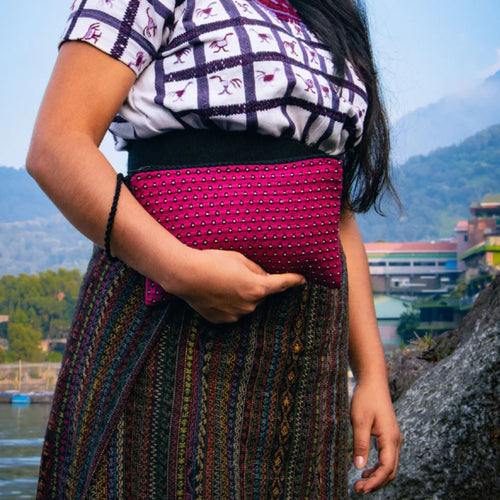 Guatemalan Handwoven Pouch Blue Green