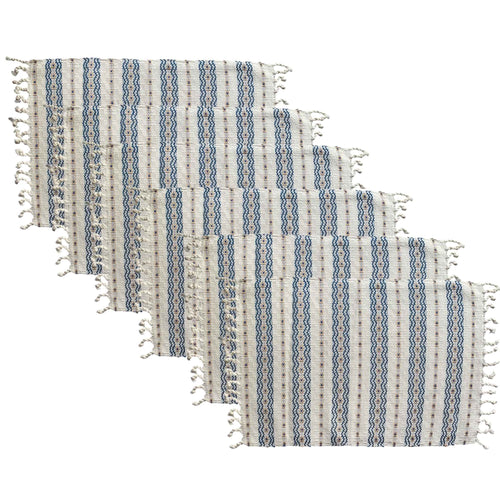 handwoven placemat navy set of six