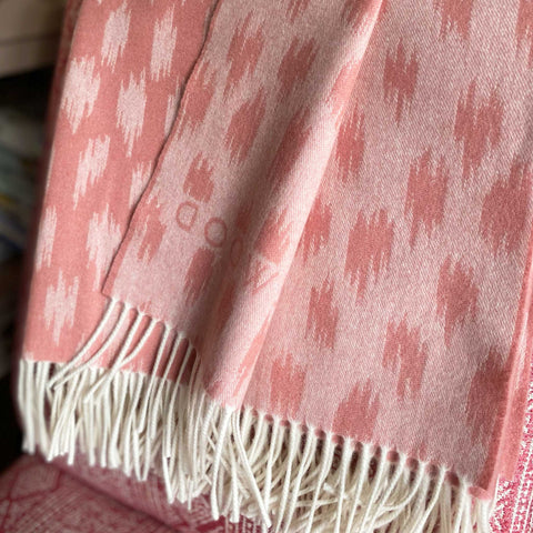 Kemble Pink Cashmere and Merino Wool Throw