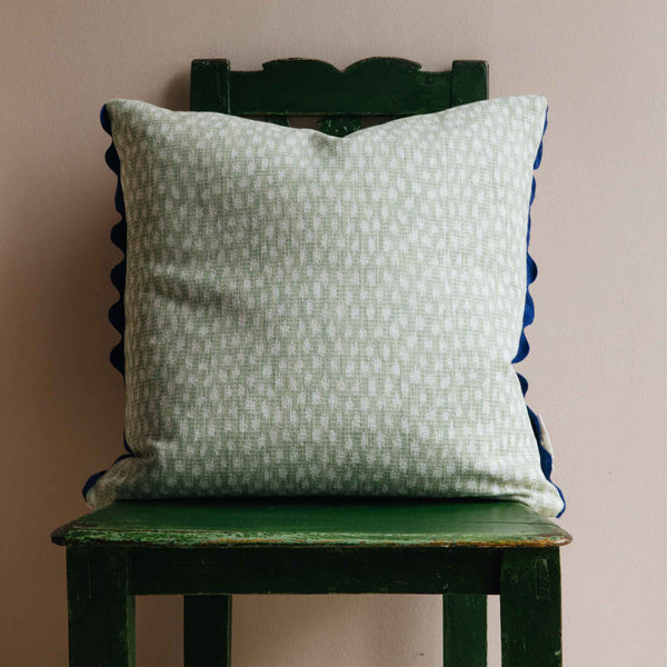 kemble square cushion green reversible