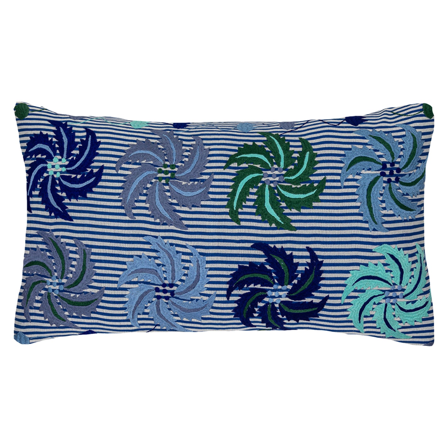 Marcella Blue Aqua Green Oversized Oblong Cushion