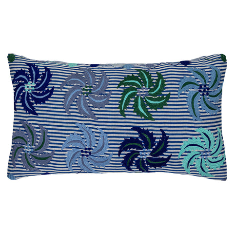 Marcella Blue Aqua Green Oversized Oblong Cushion