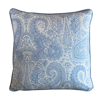 paisley cushion blue