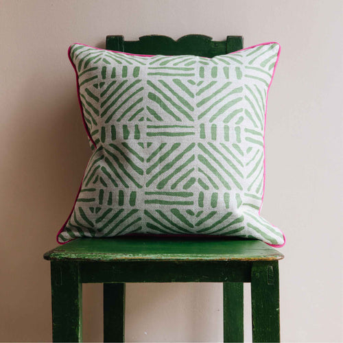 linwood square cushion lime