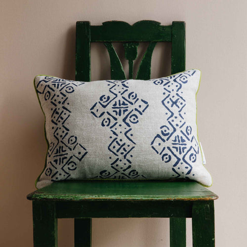 mali oblong cushion indigo