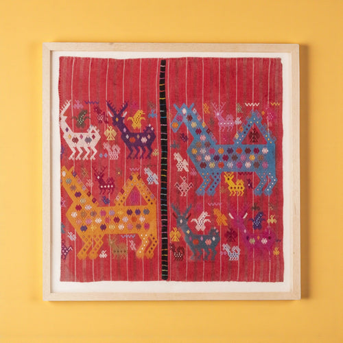 Guatemalan Tapestry - Embroidered Horses Large