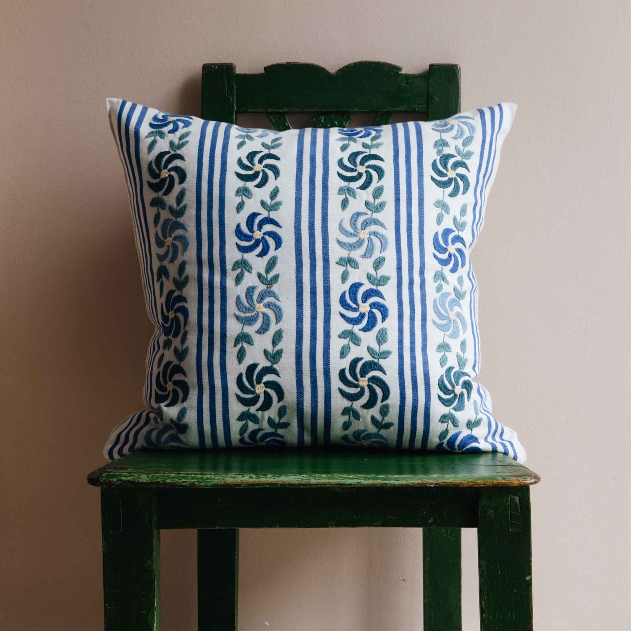 Nachig Cushion Blue Green Wicklewood Mexican cushion