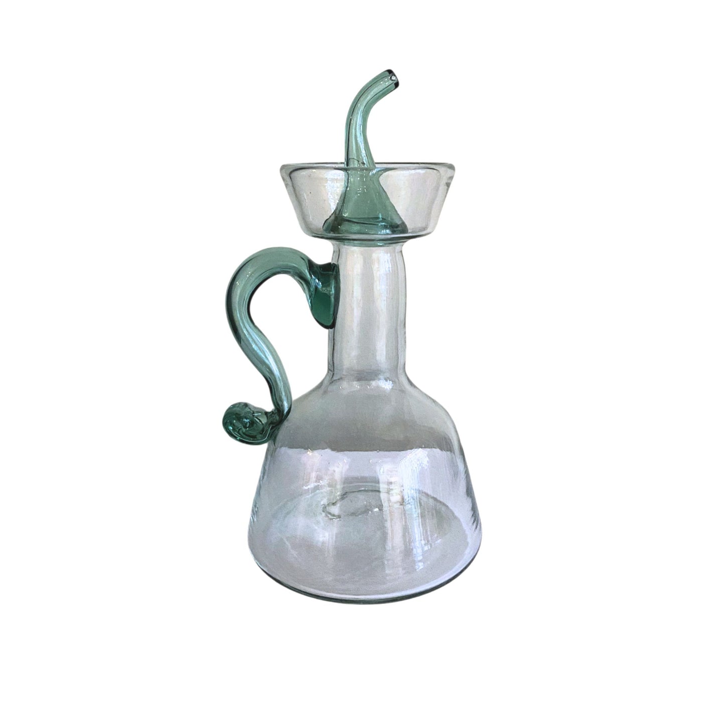 Hand-blown Medium Oil Pourer Aqua
