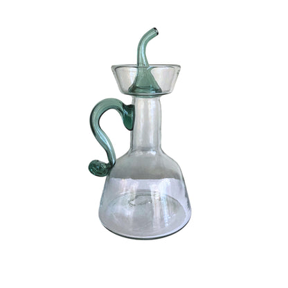 Hand-blown Medium Oil Pourer Aqua