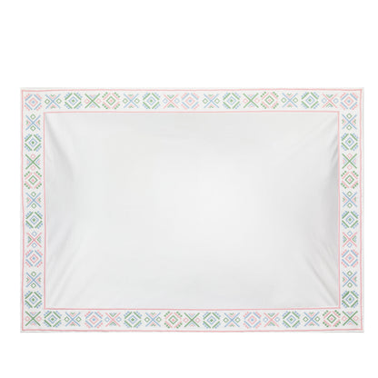 Set of 2 Tamahu Pillowcases Pink Blue Green