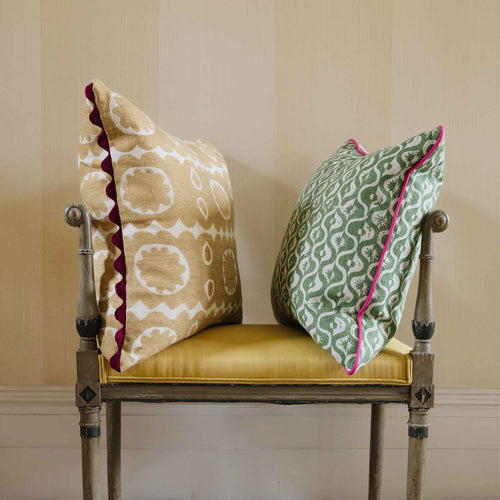 small medallion square cushion forest