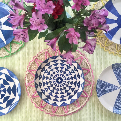 Triangle Dinner Plate Indigo