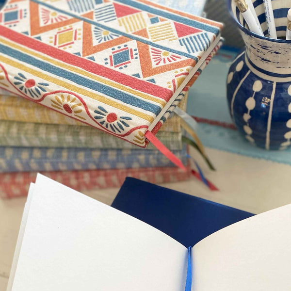 fabric line tamahu notebook orange blue