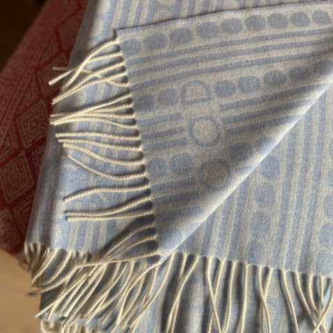 Wicklewood Light Blue Cashmere and Merino Wool Throw