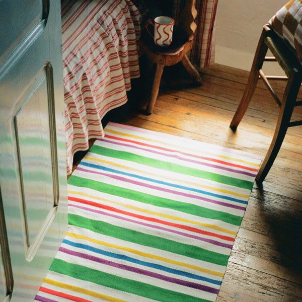 wicklewood striped dhurrie rug