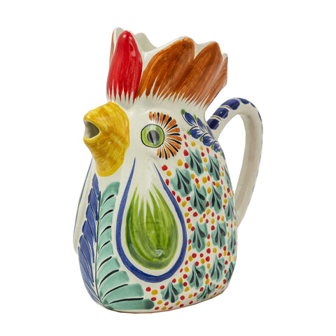 Rooster Water Pitcher Aqua Multi