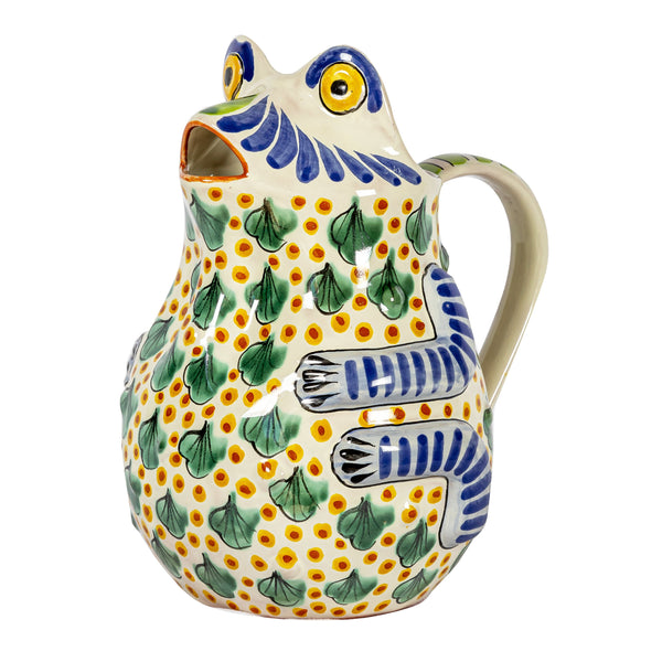 Frog Water Pitcher Yellow Green