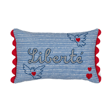 Liberté Silver Wicklewood Blue Oblong Cushion