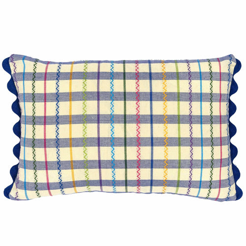 Ginny Gingham Blue Oblong Cushion