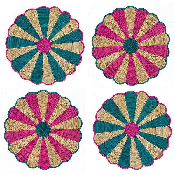 iraca palm flower shaped placemat